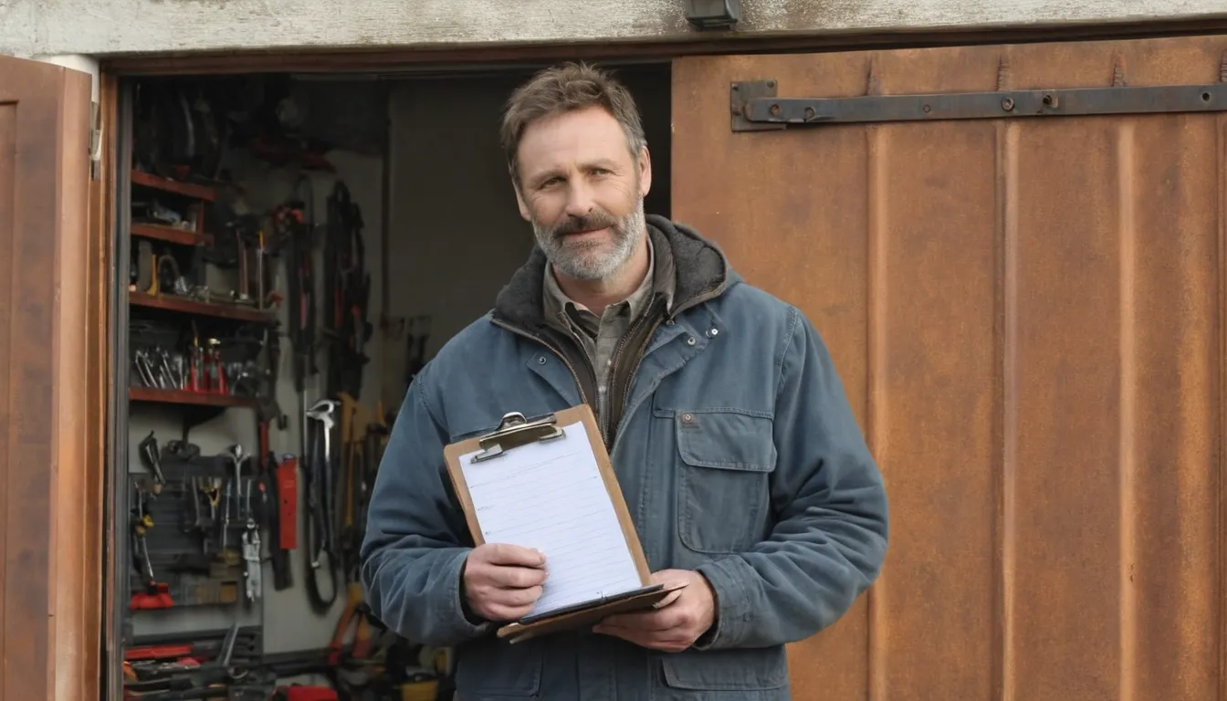 A provider checking garage door hardware for a home in the Broomfield area